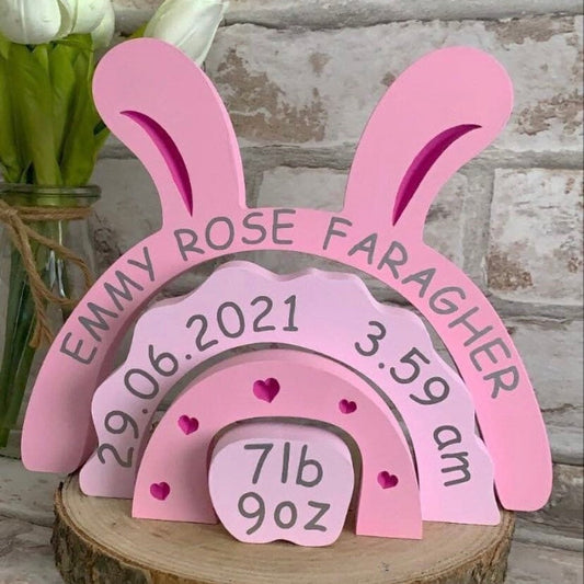Wooden Rainbow Stacker-New-born Baby Keepsake Gift
