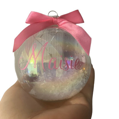 Personalised Iridescent Christmas Bauble