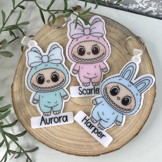 Personalised Labubu Inspired Mini Monster Keyring