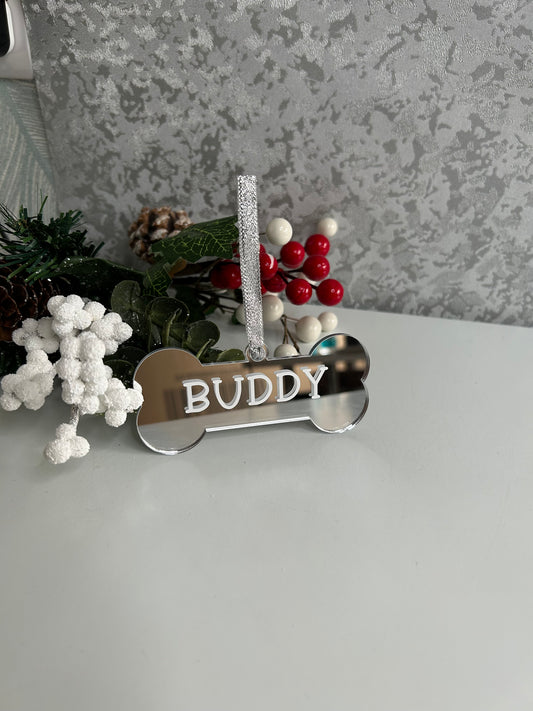 Personalised Pet Bone Bauble