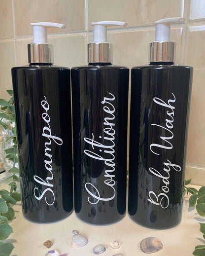 Set of 3 Bathroom Storage Dispenser Bottles