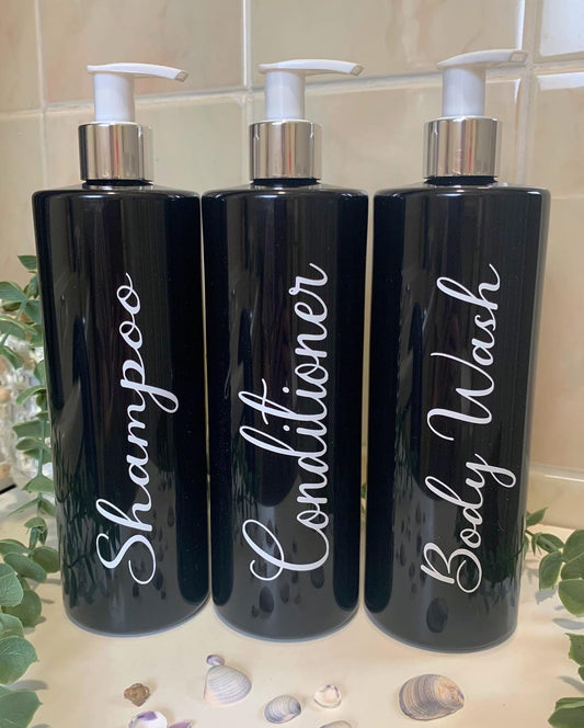 Set of 3 Bathroom Storage Dispenser Bottles