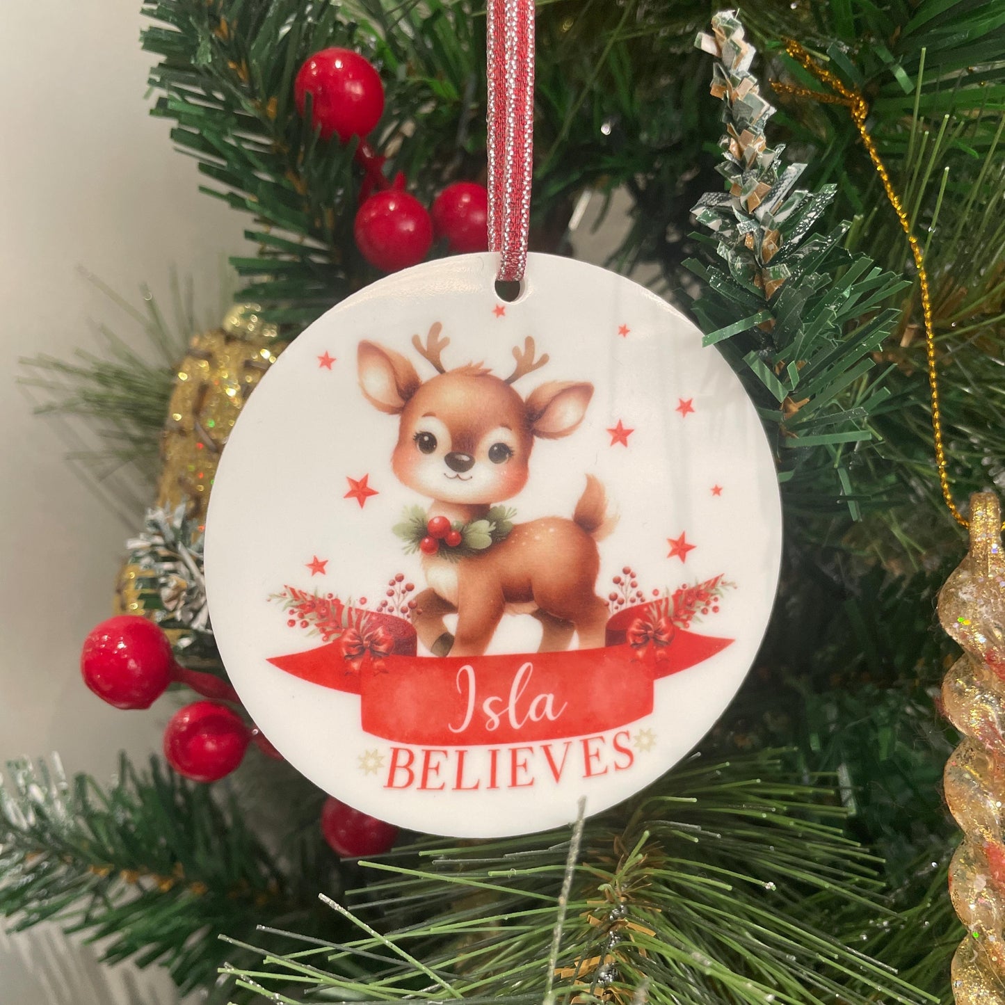 Personalised Believes Tree Bauble