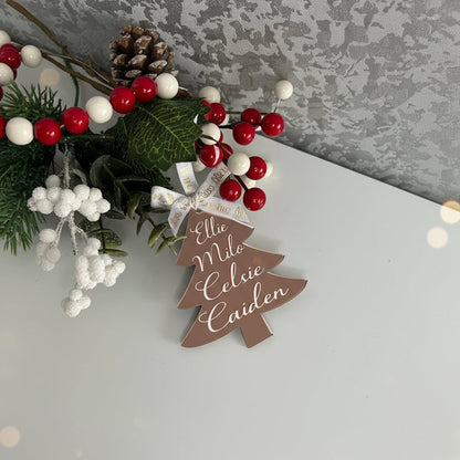 Personalised Christmas Tree Shaped Bauble decoration
