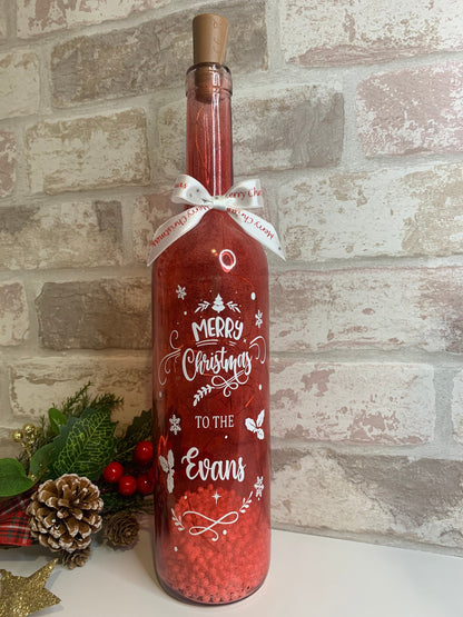 Family Christmas Gift LED Wine Bottle Gift