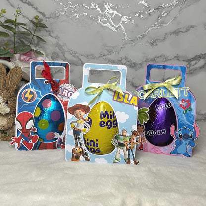 Personalised Easter Bunny Egg Holder | Kids Custom Name Easter Gift Treat Box