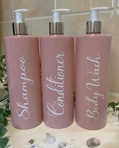 Set of 3 Bathroom Storage Dispenser Bottles