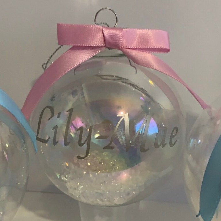 Personalised Iridescent Christmas Bauble