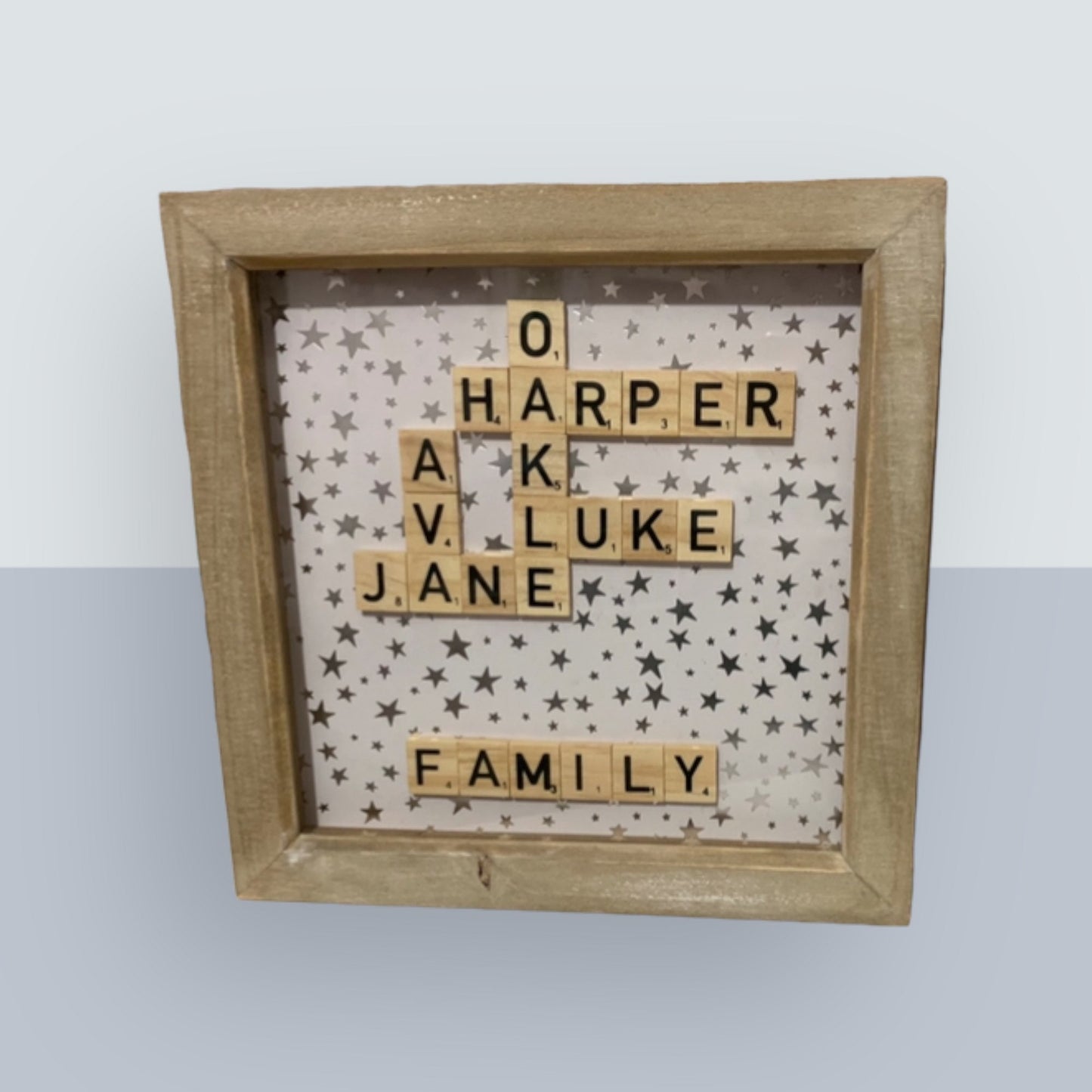 Personalised Scrabble Letter family Frame Gift
