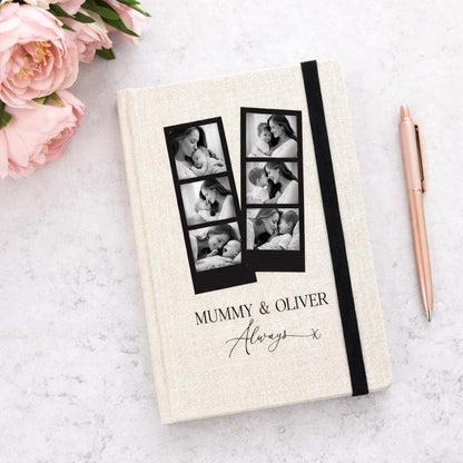 Photo Collage Linen Journal - Notebook for Mum