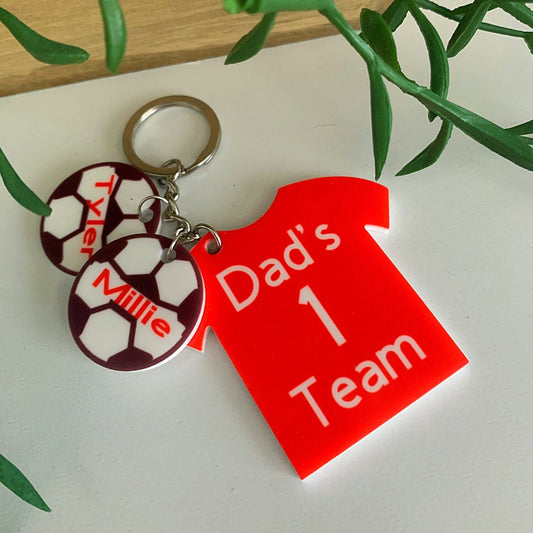 Dad's Football Team T-Shirt Keyring