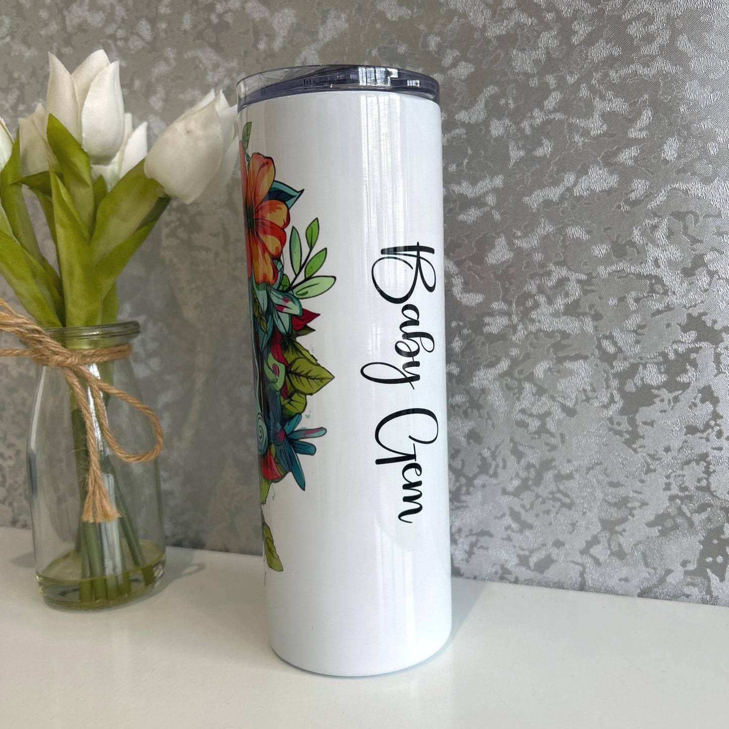 Skull With Flowers 20oz Tumbler