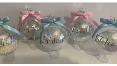 Personalised Iridescent Christmas Bauble