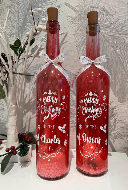 Family Christmas Gift LED Wine Bottle Gift
