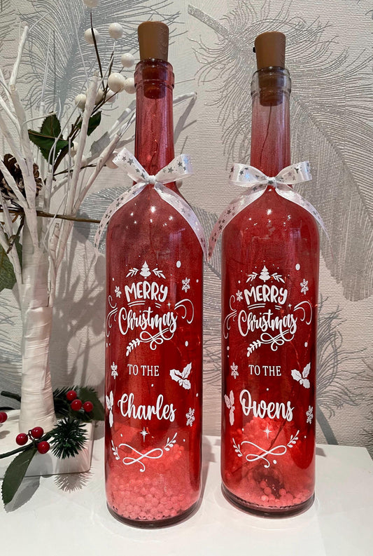 Family Christmas Gift LED Wine Bottle Gift
