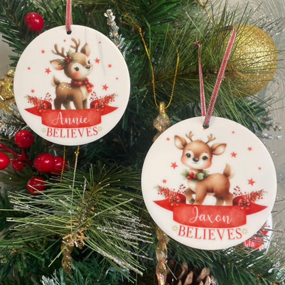 Personalised Believes Tree Bauble