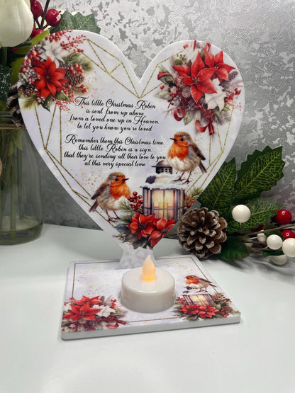 Christmas Remembrance Robin Tealight
