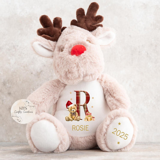 Personalised Christmas Reindeer Teddy