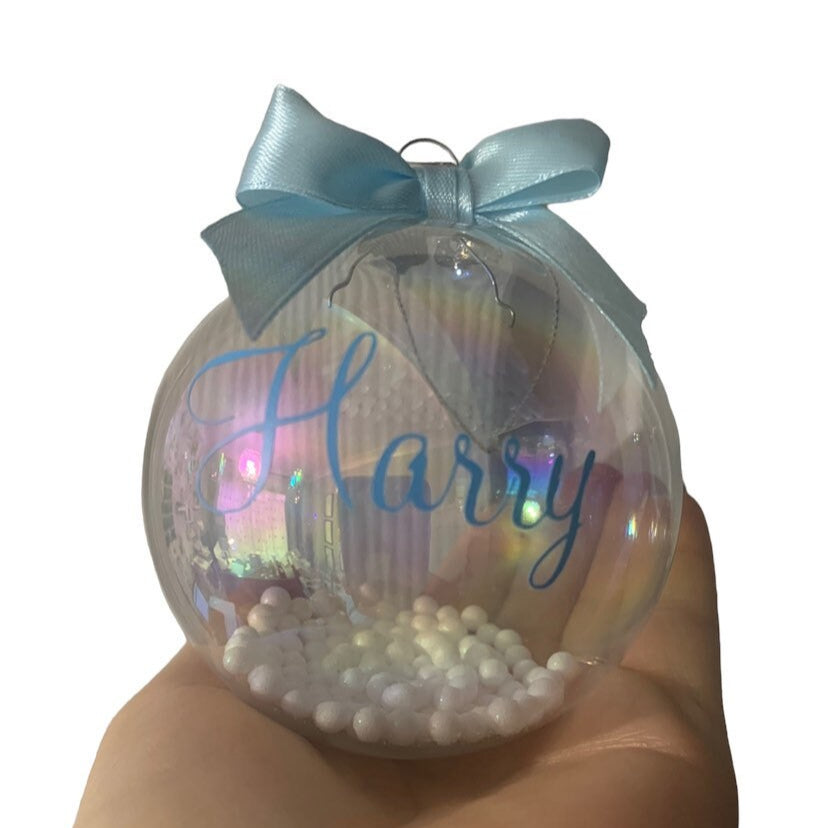 Personalised Iridescent Christmas Bauble