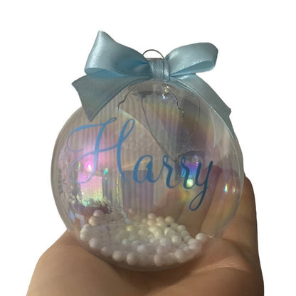 Personalised Iridescent Christmas Bauble