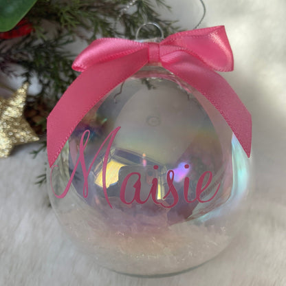 Personalised Iridescent Christmas Bauble