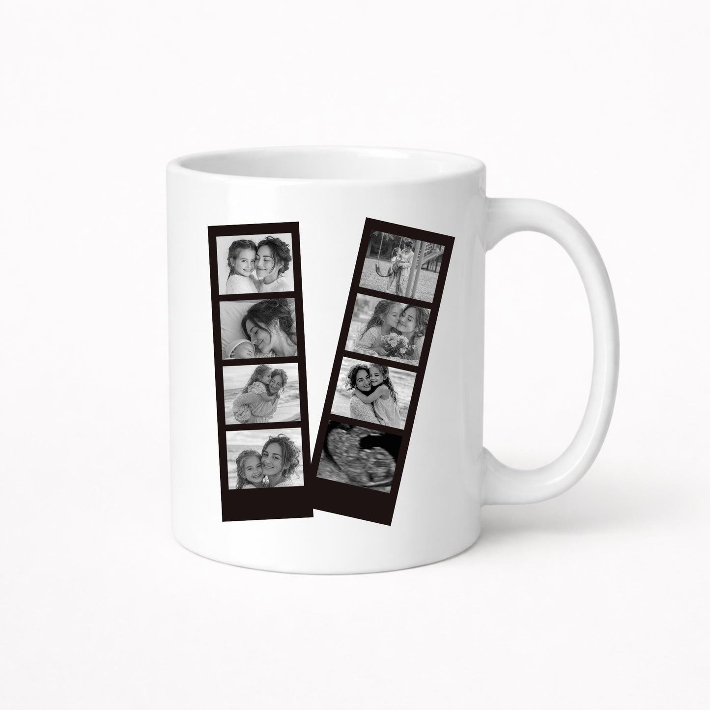 Black and White Personalised  Photo Collage Mug for Mum