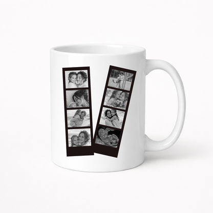 Black and White Personalised  Photo Collage Mug for Mum
