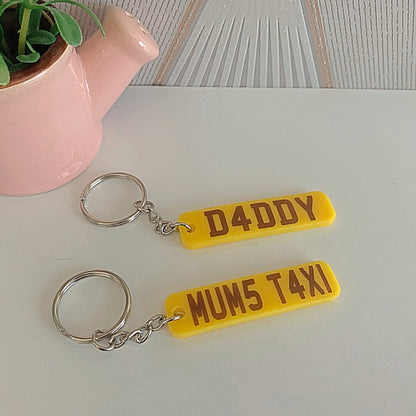 License Plate Keychain - Number Plate Keyring