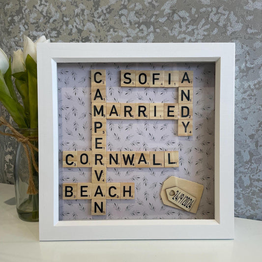 Personalised Scrabble Letter family Frame Gift