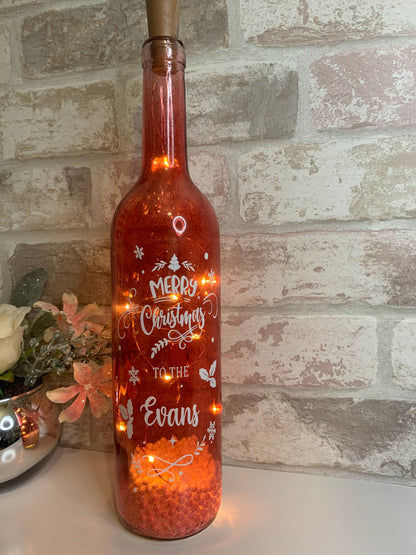 Family Christmas Gift LED Wine Bottle Gift