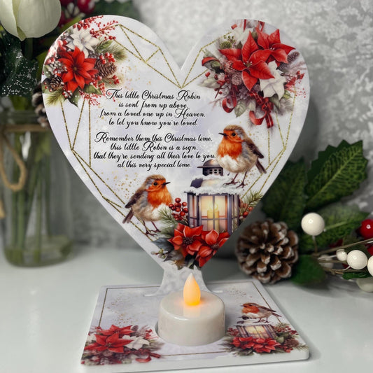 Christmas Remembrance Robin Tealight