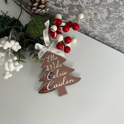 Personalised Christmas Tree Shaped Bauble decoration