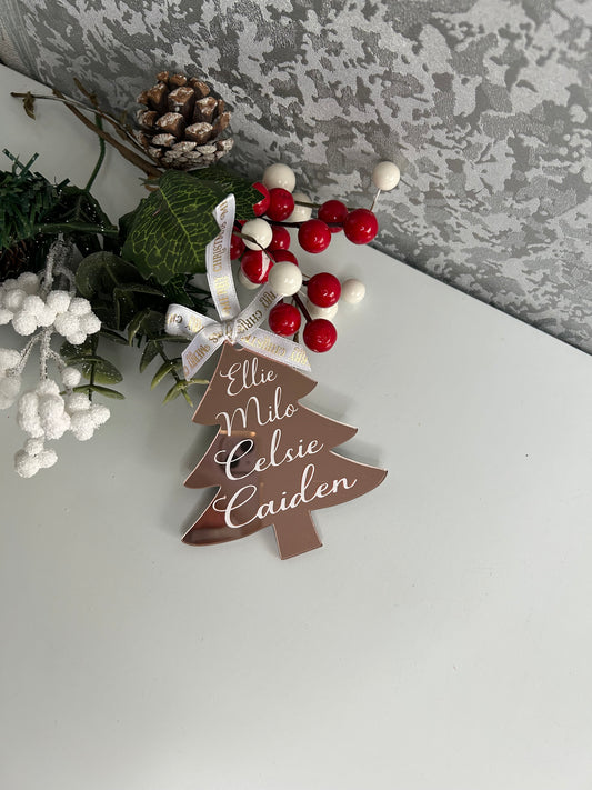 Personalised Christmas Tree Shaped Bauble decoration