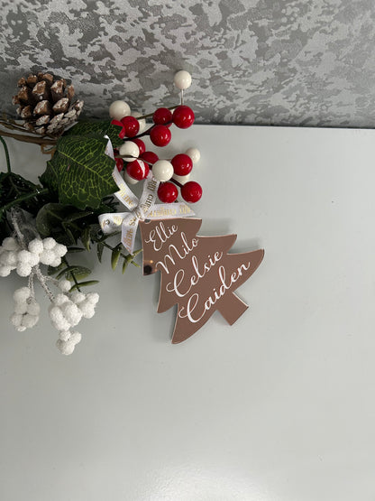 Personalised Christmas Tree Shaped Bauble decoration