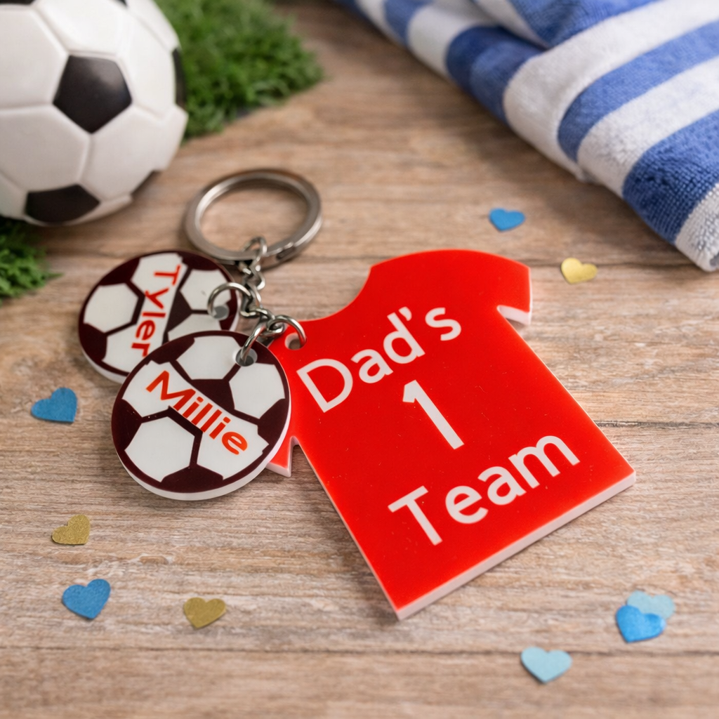 Dad's Football Team T-Shirt Keyring