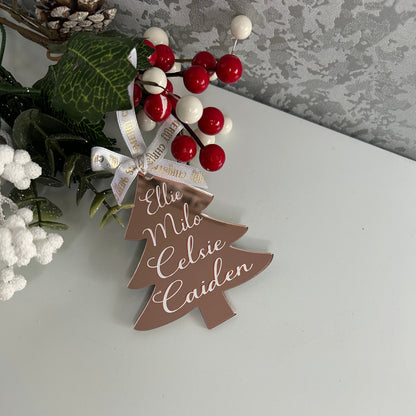 Personalised Christmas Tree Shaped Bauble decoration