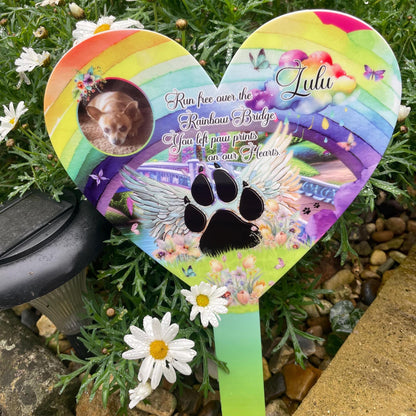 Rainbow Pet Memorial Grave Decoration