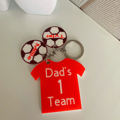 Dad's Football Team T-Shirt Keyring