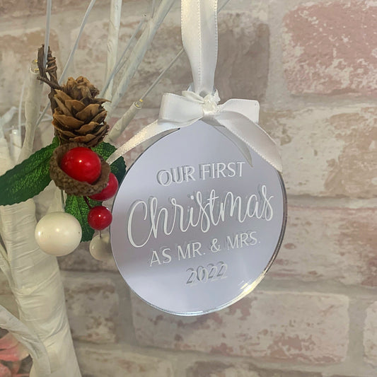 Our First Christmas as Mr and Mrs Christmas Bauble