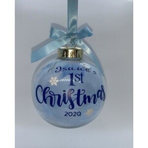 Personalised 1st Christmas Feathered Bauble