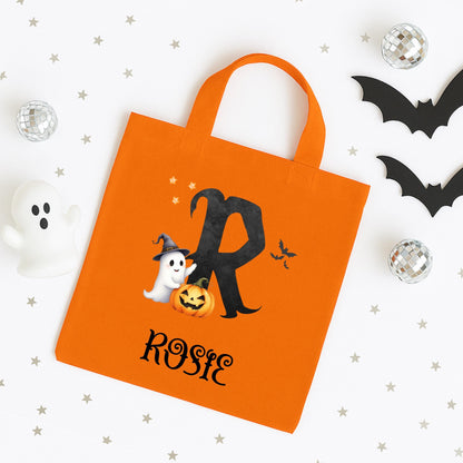 Initials Trick or Treat Halloween Tote Bag