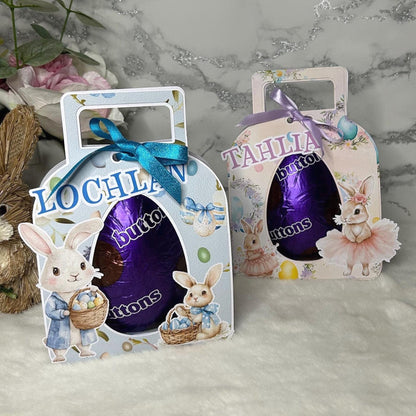 Personalised Easter Bunny Egg Holder | Kids Custom Name Easter Gift Treat Box