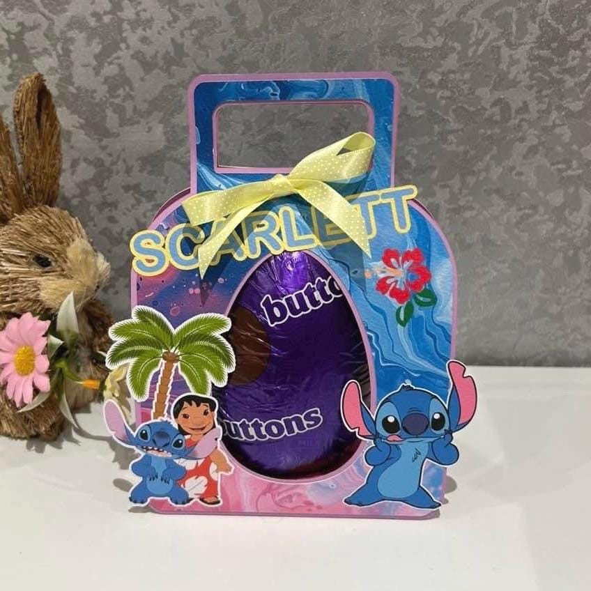 Personalised Easter Bunny Egg Holder | Kids Custom Name Easter Gift Treat Box