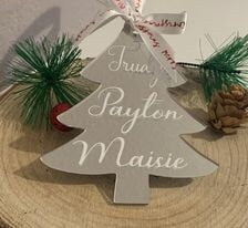 Personalised Christmas Tree Shaped Bauble decoration