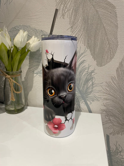 Black Kitten Cat 20oz Tumbler|