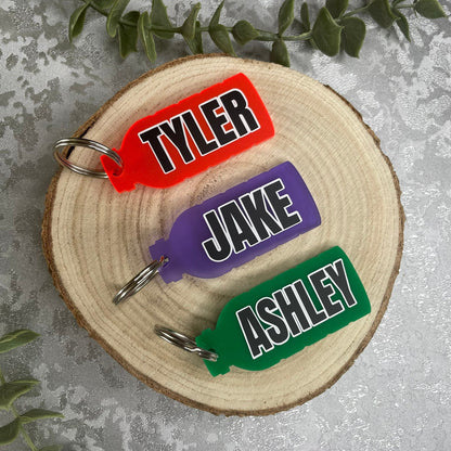 Personalised Prime Drink Bottle Keyring