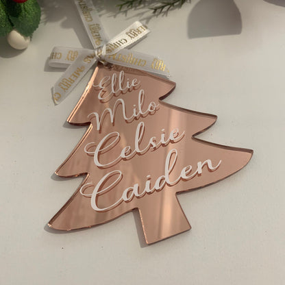 Personalised Christmas Tree Shaped Bauble decoration