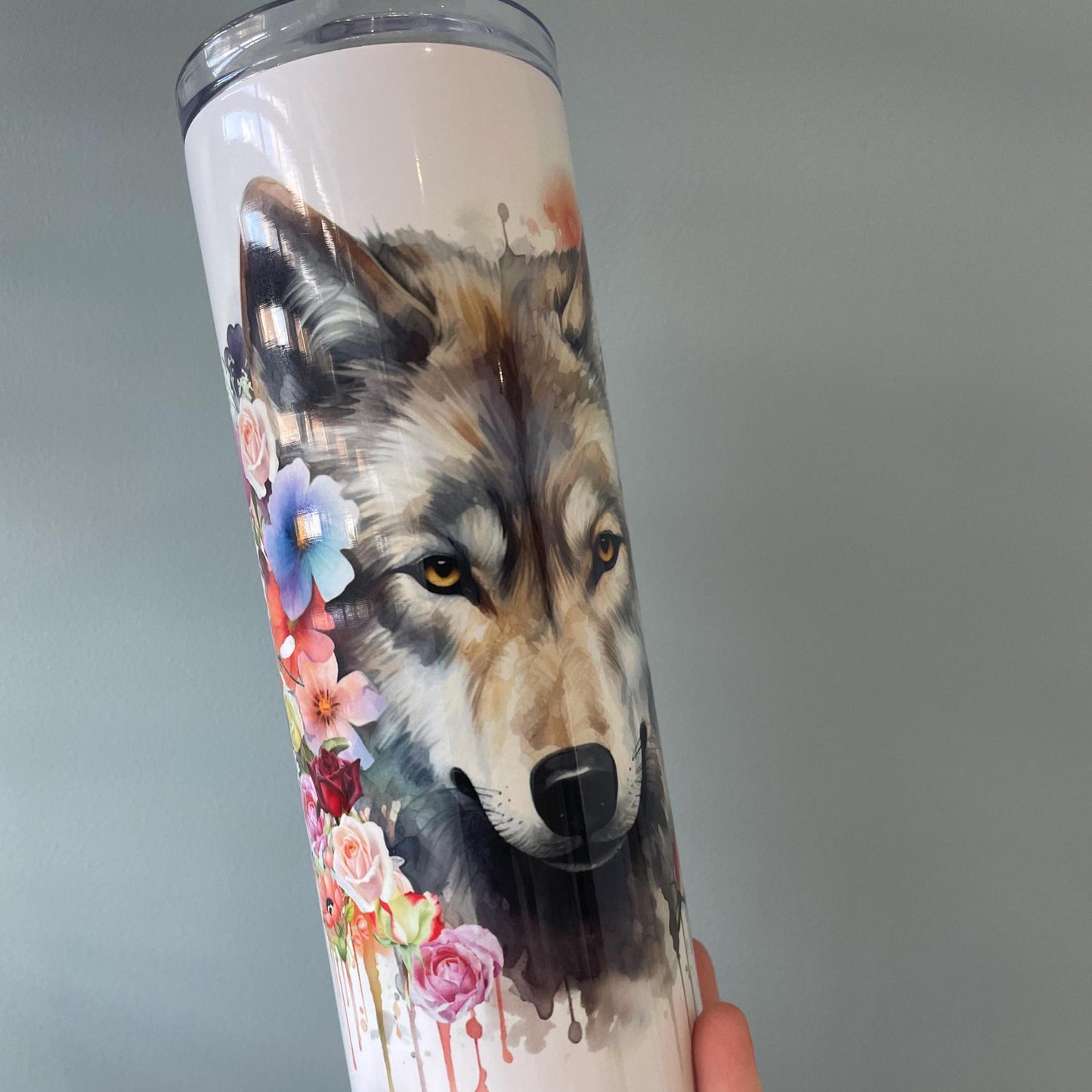 Floral Wolf Tumbler