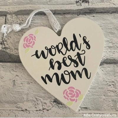 Mum Wooden Hanging Heart