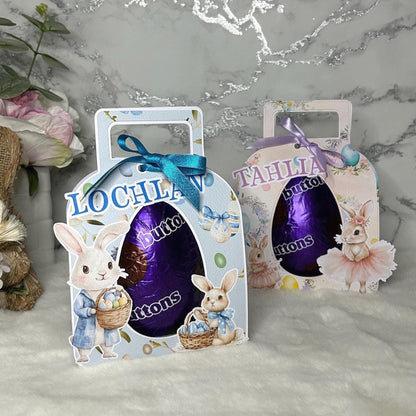 Personalised Easter Bunny Egg Holder | Kids Custom Name Easter Gift Treat Box